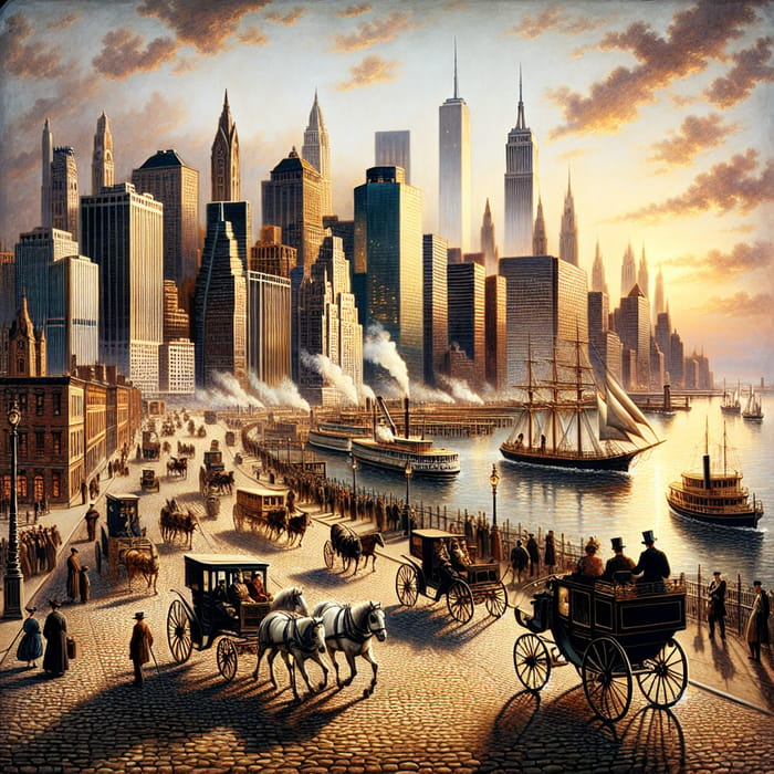 New York City Painting in 19th Century Style