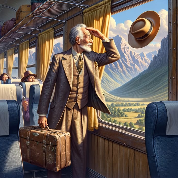 Mr Jones' Mountain Train Journey: Hat and Bag Mishap
