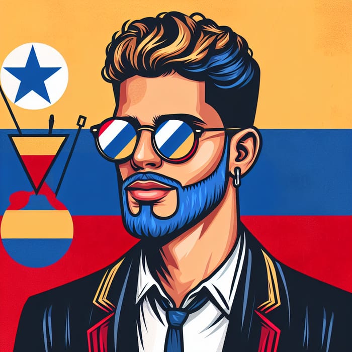 Bad Bunny Puerto Rican Singer in Colombian Shirt