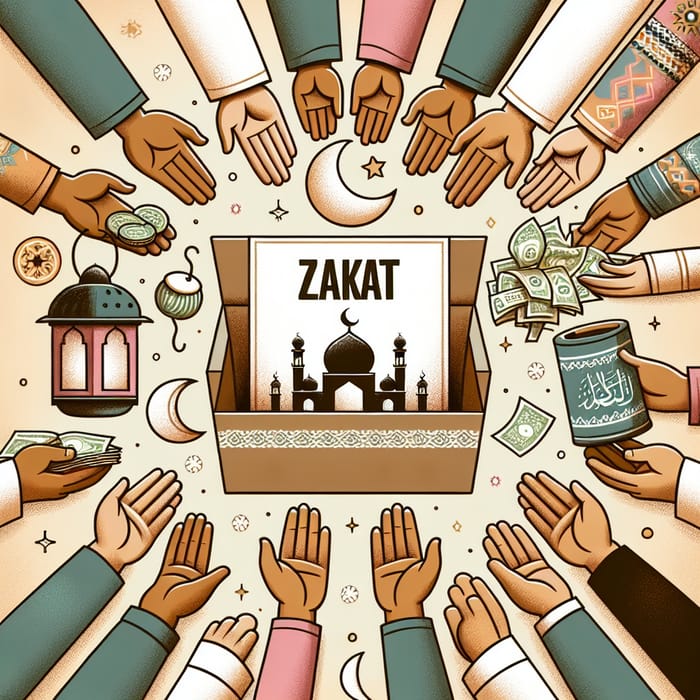 Ramadan Zakat Charity: Giving Tradition Clipart