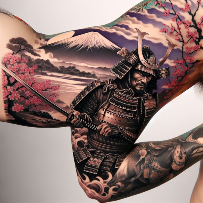 Detailed Samurai Tattoo Design