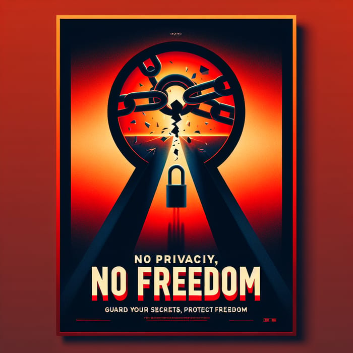 No Privacy, No Freedom - Modern Poster Design