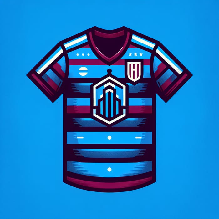 Custom Barcelona Blue & Burgundy Striped Soccer Jersey