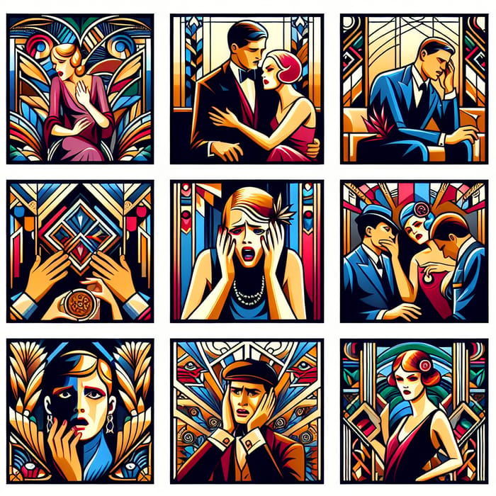 Captivating Social Media Outbursts in Art Deco Style