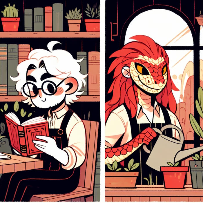 Aziraphale & Crowley: White Hair Reader vs. Red-Haired Plant Waterer