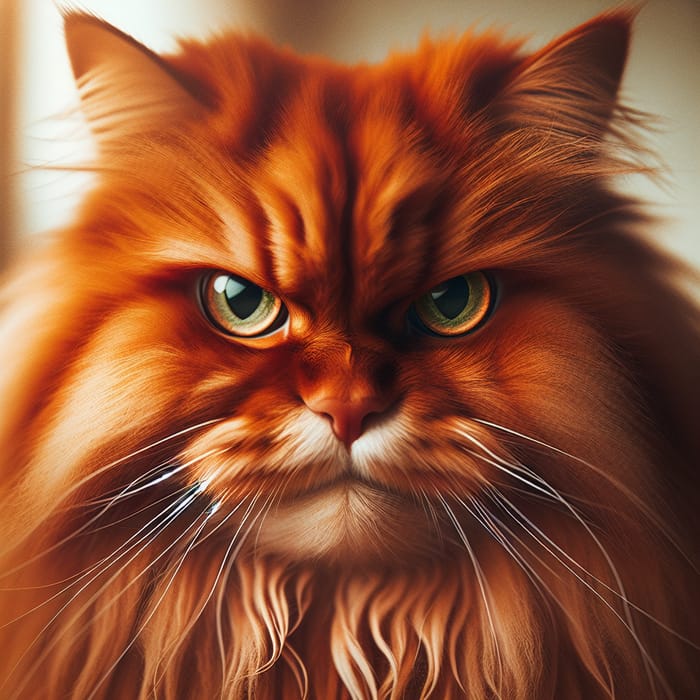 Fierce Ginger Cat - A Portrait of Anger and Passion