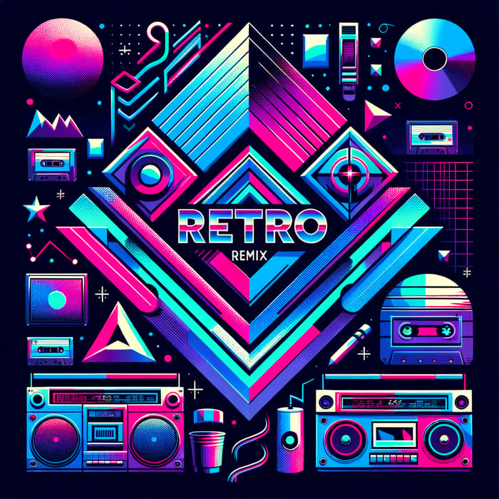 80's Neon Remix Illustration