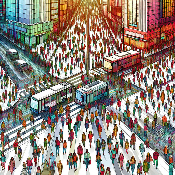 Graphic Representation of Urban Overpopulation | Claustrophobic Cityscape