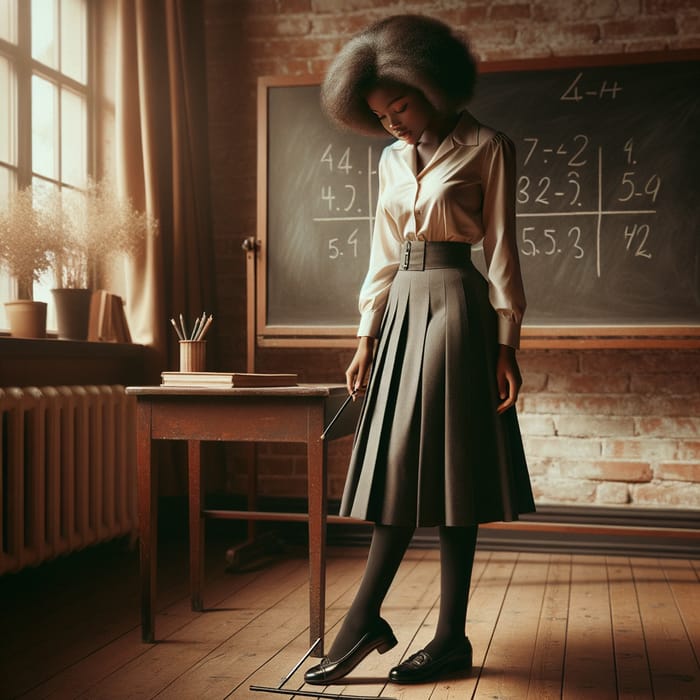 Vintage School Portrait of Young Black High School Girl with a Nostalgic Feel