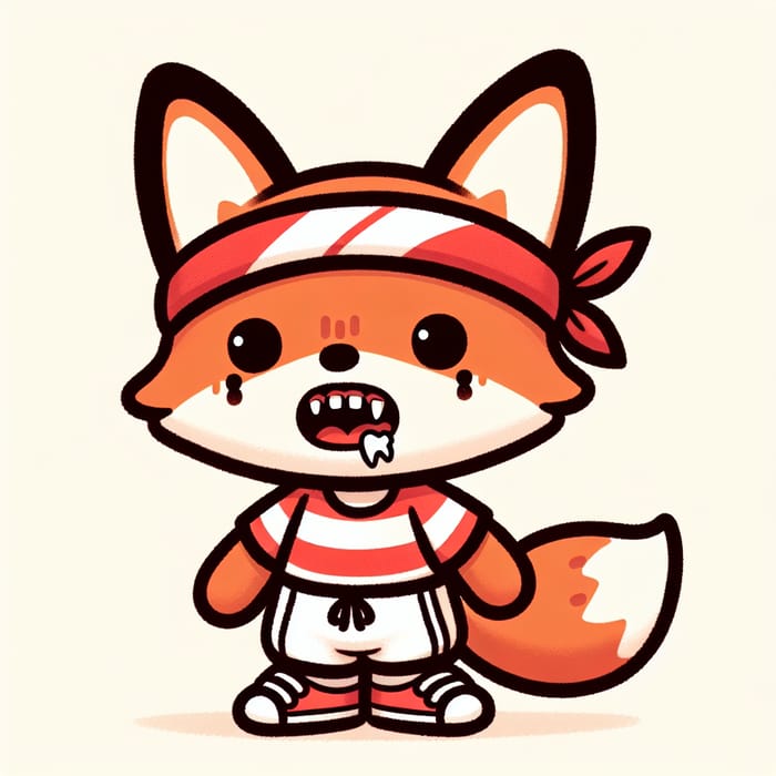 Adorable Cartoon Fox with Missing Teeth | Kids Character Design