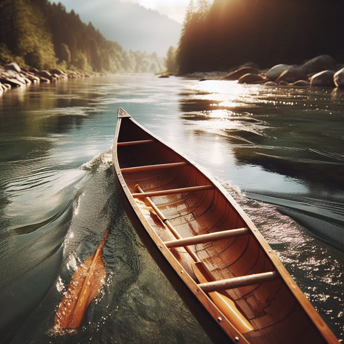 Tranquil Canoe Journey: Navigating Serene Waters