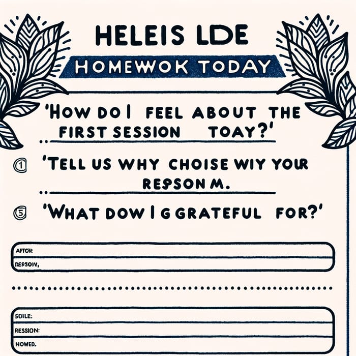 Homework: Feelings, Program Choice, Gratitude | Reflecting Session Emotions