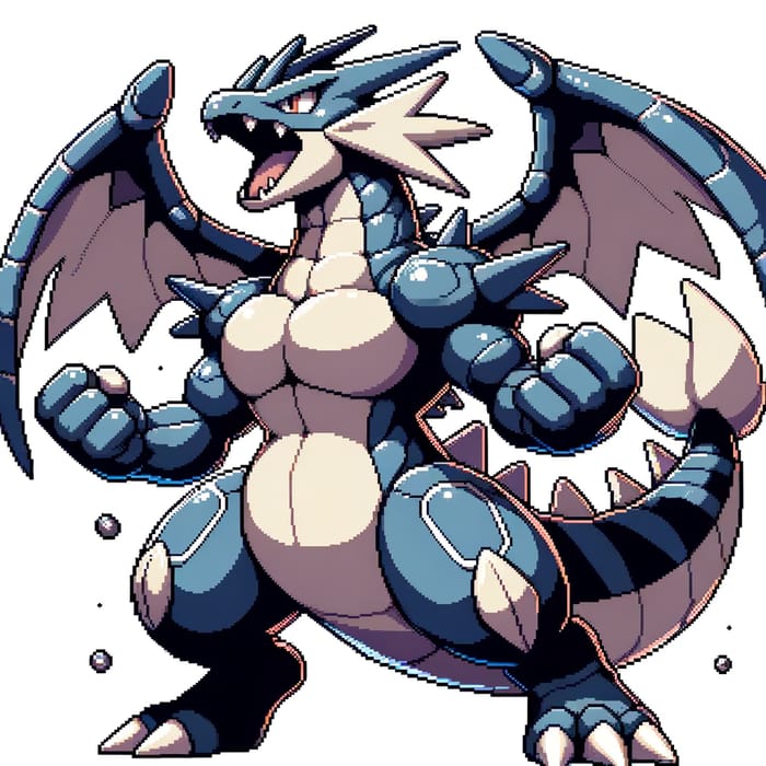 Garchomp Pixel Art - Epic Pose | Dragon Character Art