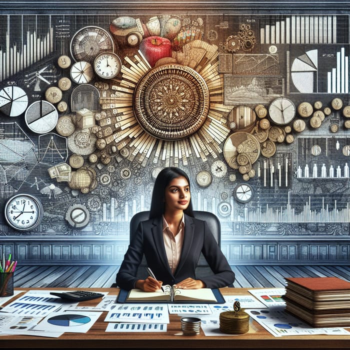 Efficient Budget Management & Accounting Excellence | Impactful Image of South Asian Woman at Desk