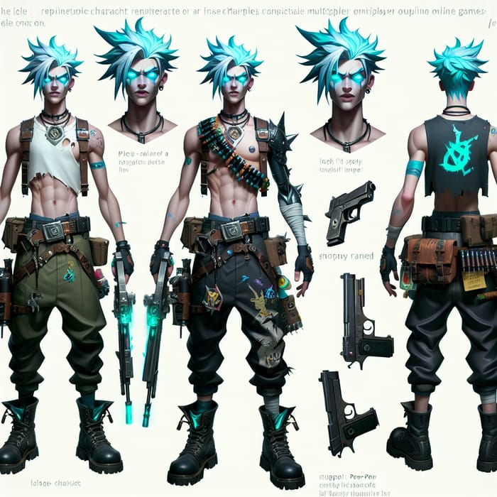 Male Jinx - Aqua-Haired Chaos Player Redesign