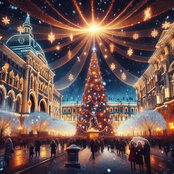 New Year Tree in St. Petersburg | Festive Street Decorations