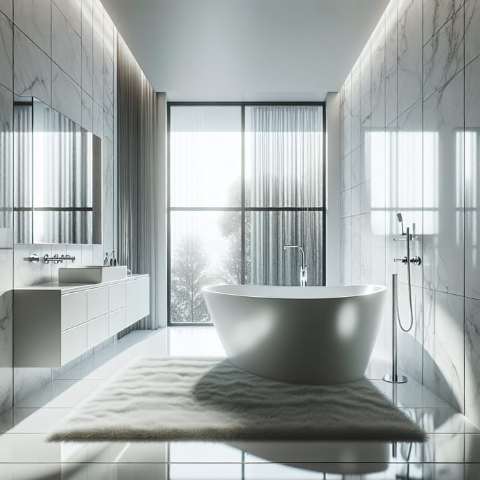 Modern Bathroom with Free-Standing Bathtub Design