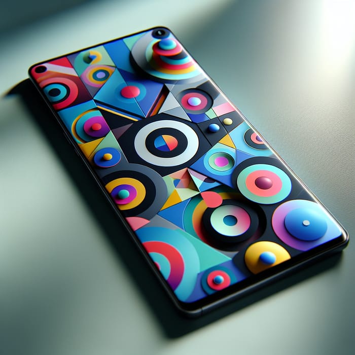 Stylish Smartphone with Abstract Geometric Design | AI Art Generator ...