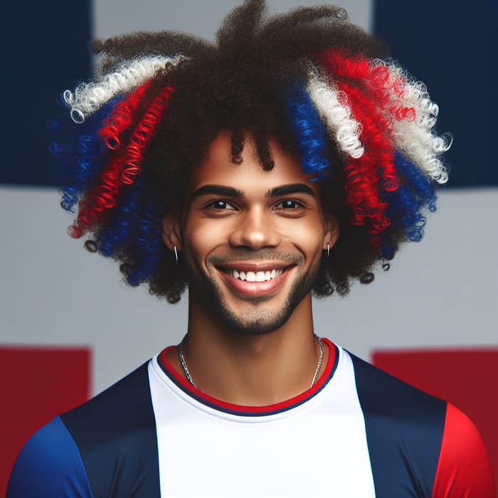 Dominican Flag Colors: Curly Hair Symbolizing National Pride
