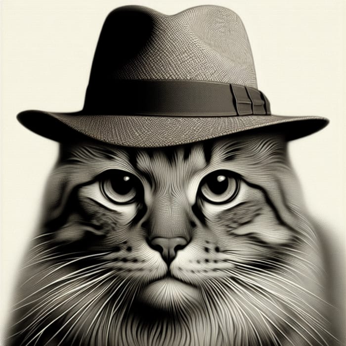 Vivid Image: Cat in Hat with Proportional Headwear