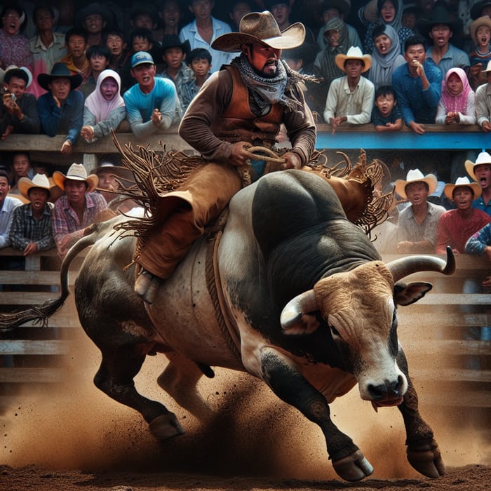 Hot Cowboy Bullriding at Rodeo Event