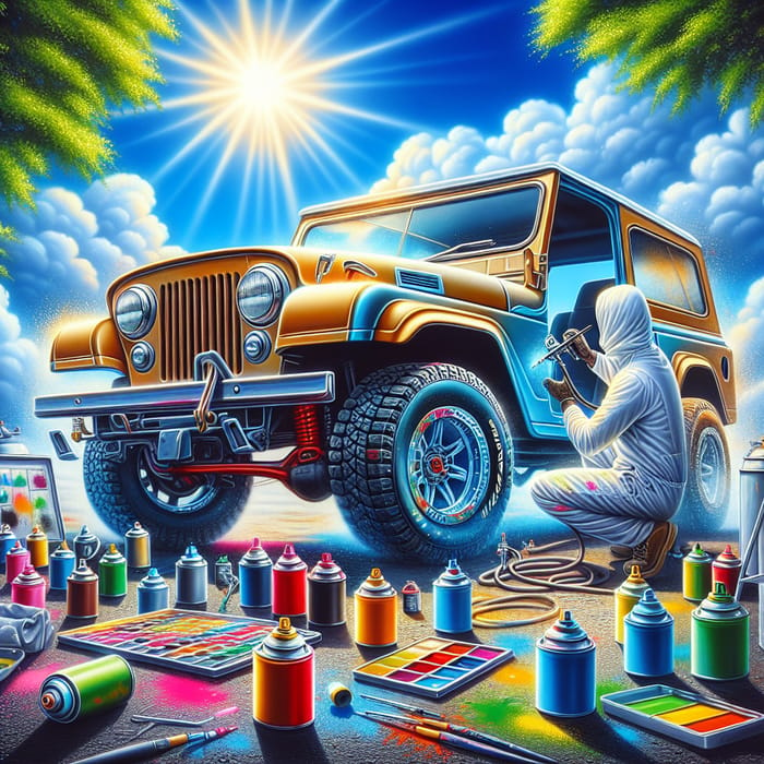 Vibrant Custom Car Spray Painting | Off-Roading Vehicle