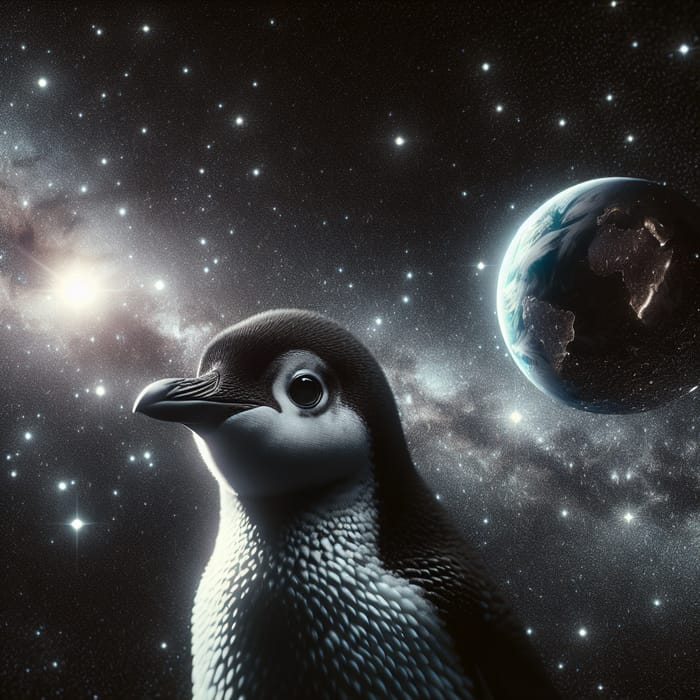 Penguin in Space: Curious Explorer of the Universe