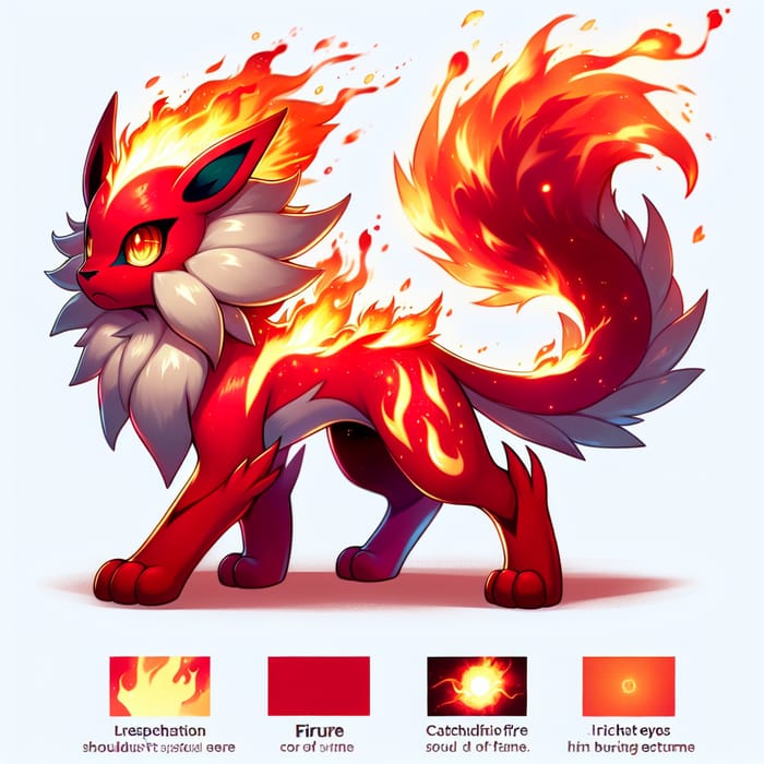 Fire-Type Creature - Fiery Fiend Energized with Red-Orange Flames