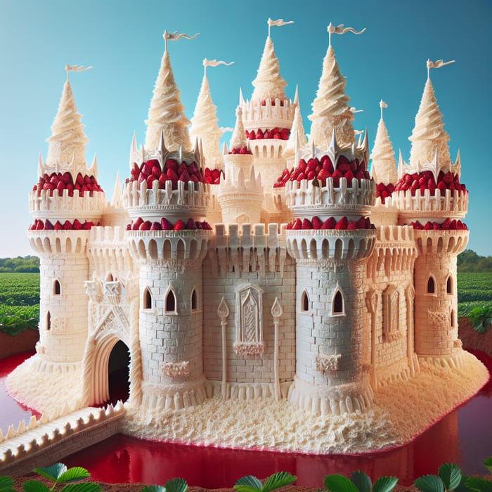Strawberry Cake Castle | Architectural Edible Masterpiece