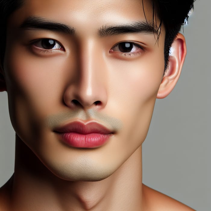 Handsome East Asian Man with Gorgeous Features and Sculpted Physique