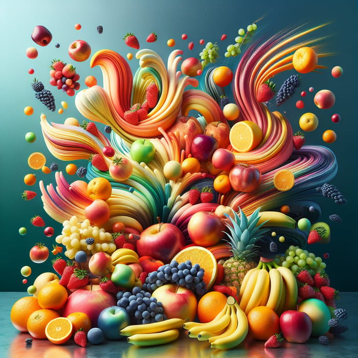 Mesmerizing Display of Colorful Fruits in Motion