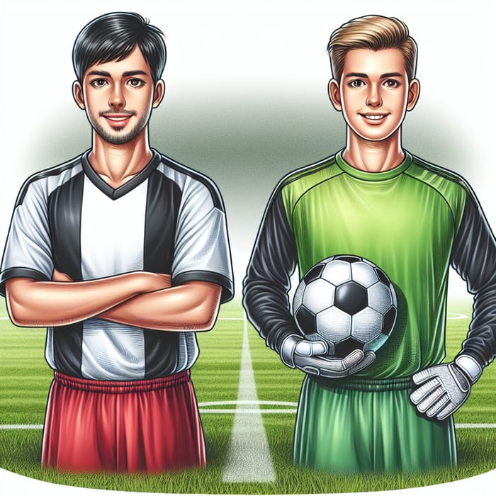 Dybala and Mudryk: Male Football Players Illustration