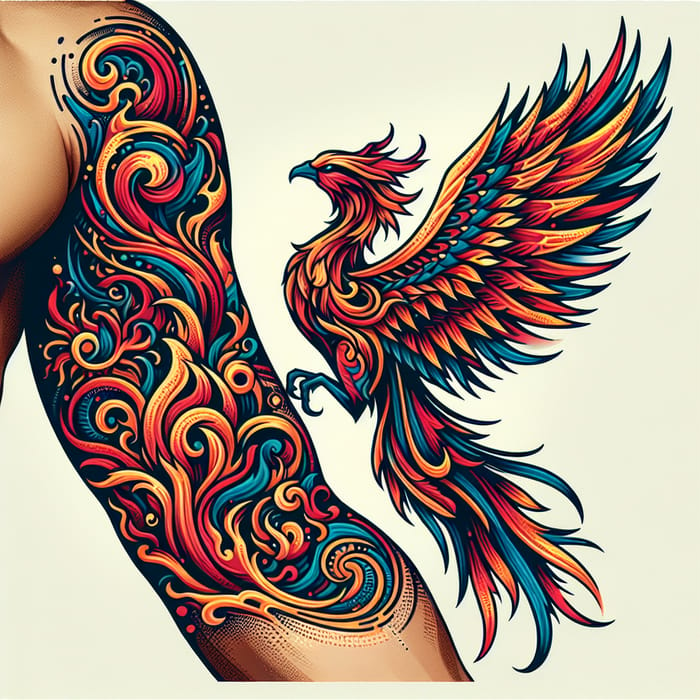 Intricate Phoenix Tattoo Design for Men