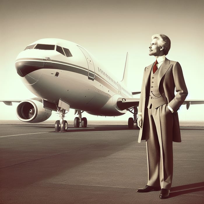 Atatürk 1999: Influential Figure Observing Modern Jet Airplane