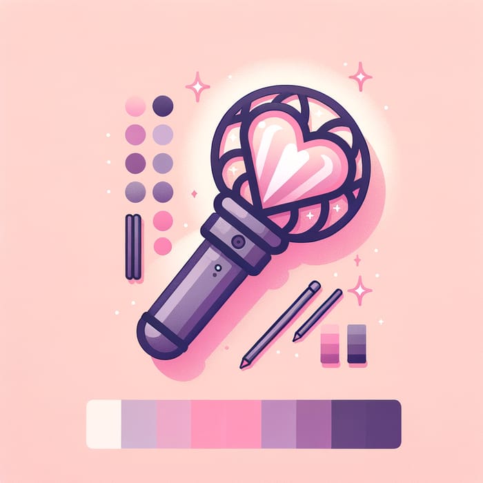 Heart-Shaped Purple and Pink Kpop Fanmade Lightstick