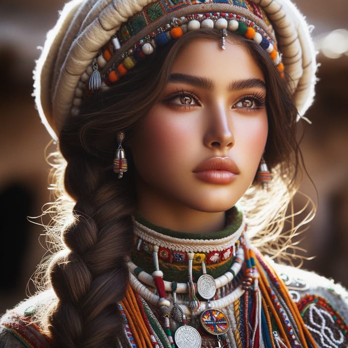 Amazigh Woman in Traditional Machbouh Attire with Iddoukan - Stunning Heritage Look