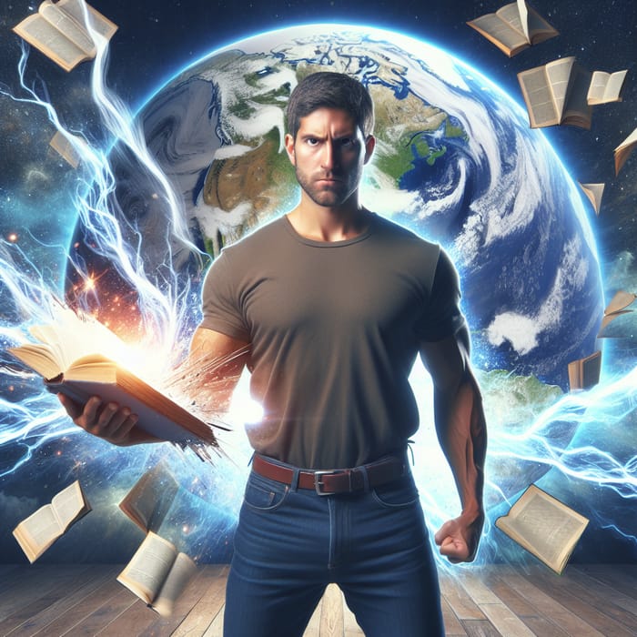 Cristian Defiantly Faces the Earth: Powerful Illustration