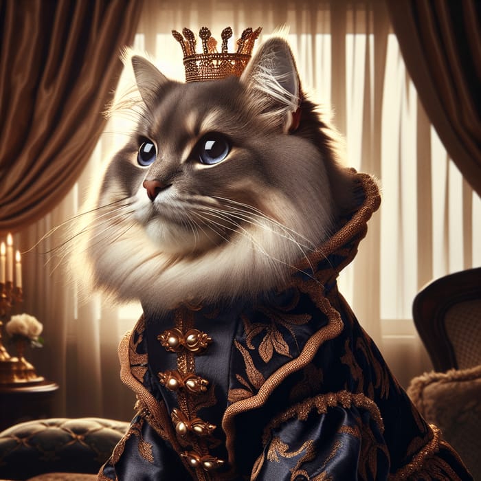 Stylish Princess Cat Exuding Regal Elegance