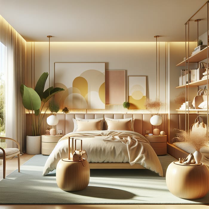 Cozy Luxury Bedroom with Hermes-inspired Color Palette