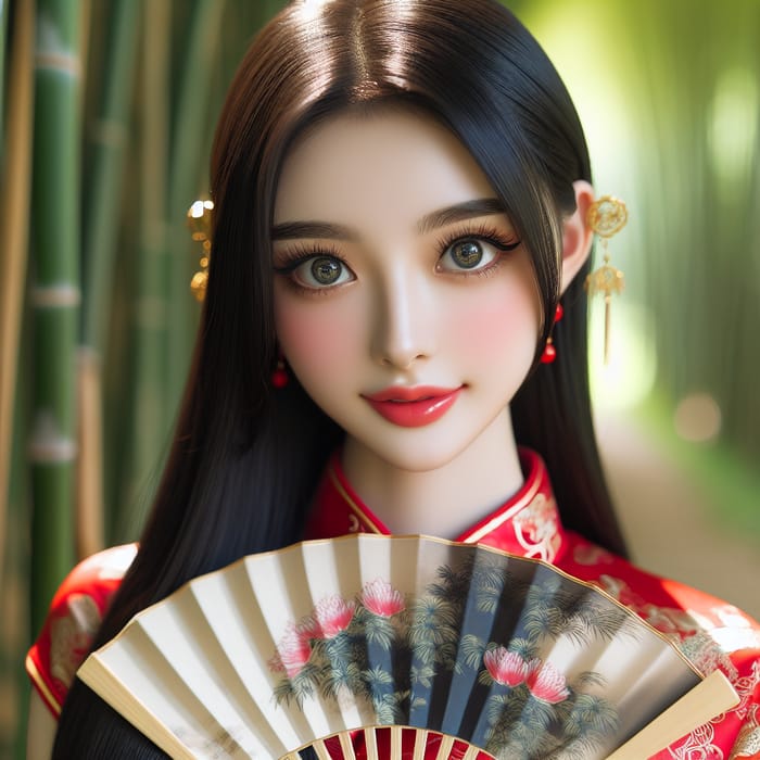 Beautiful Chinese Girl in Traditional Cheongsam