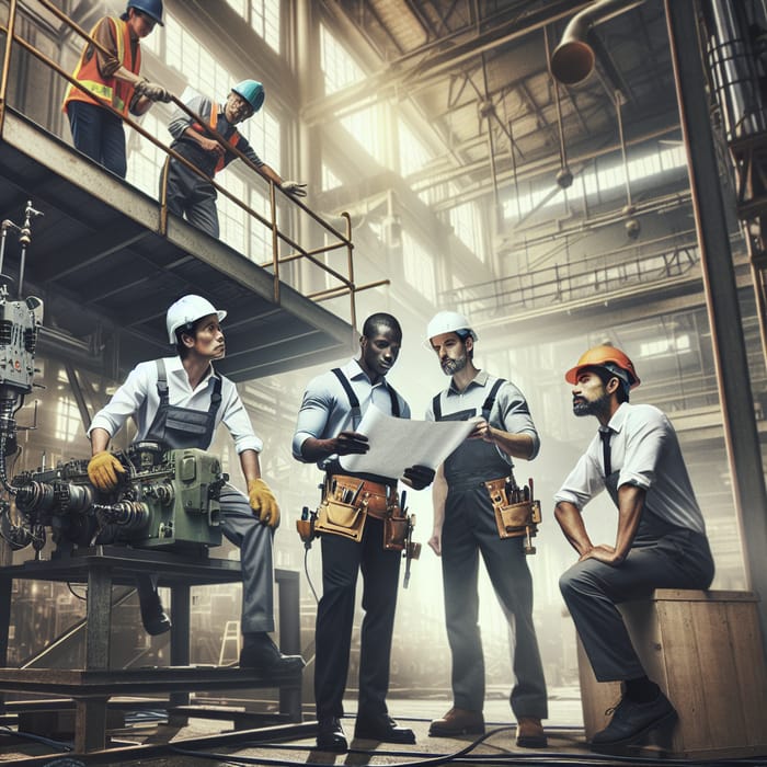 Diverse Industrial Process | Teamwork & Cooperation Scene