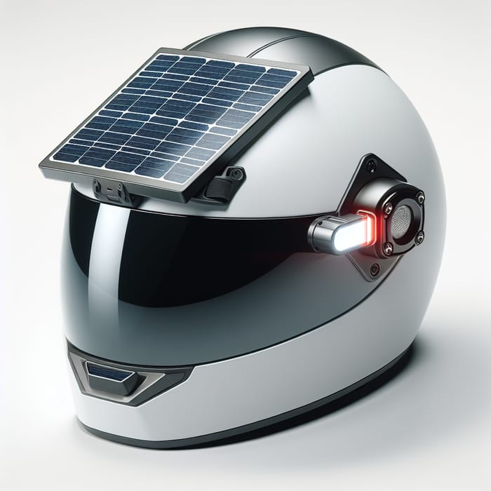Realistic White Helmet with Solar Lighter | Futuristic Design