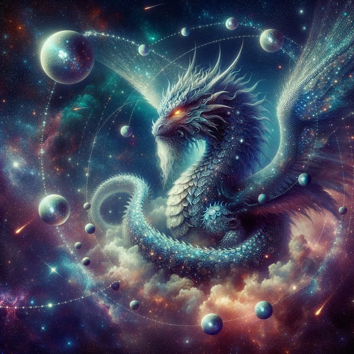 Aurelion Sol: Majestic Cosmic Dragon in Deep Space