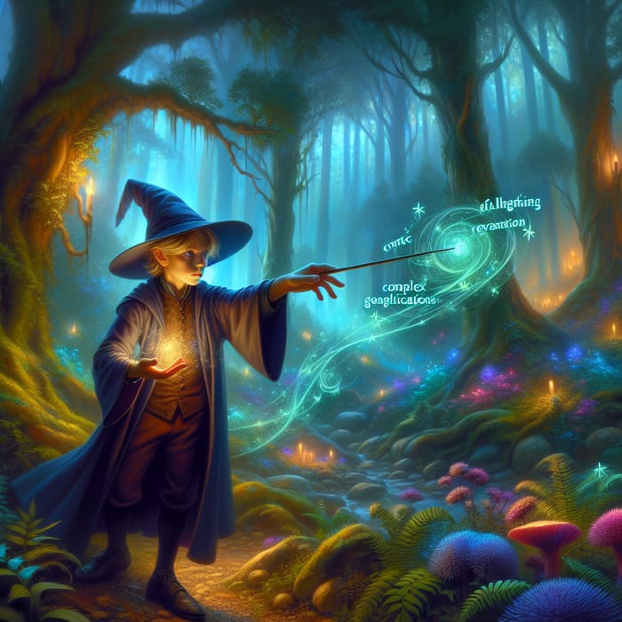 Captivating Wizard Casting Patronus Charm in Enchanting Forest