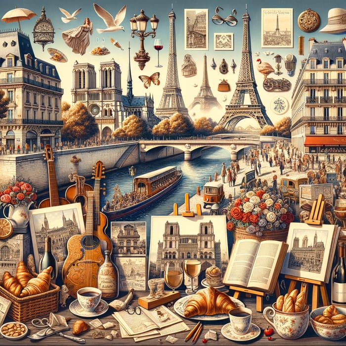 Culture Collage of Paris: Iconic Landmarks & Symbols