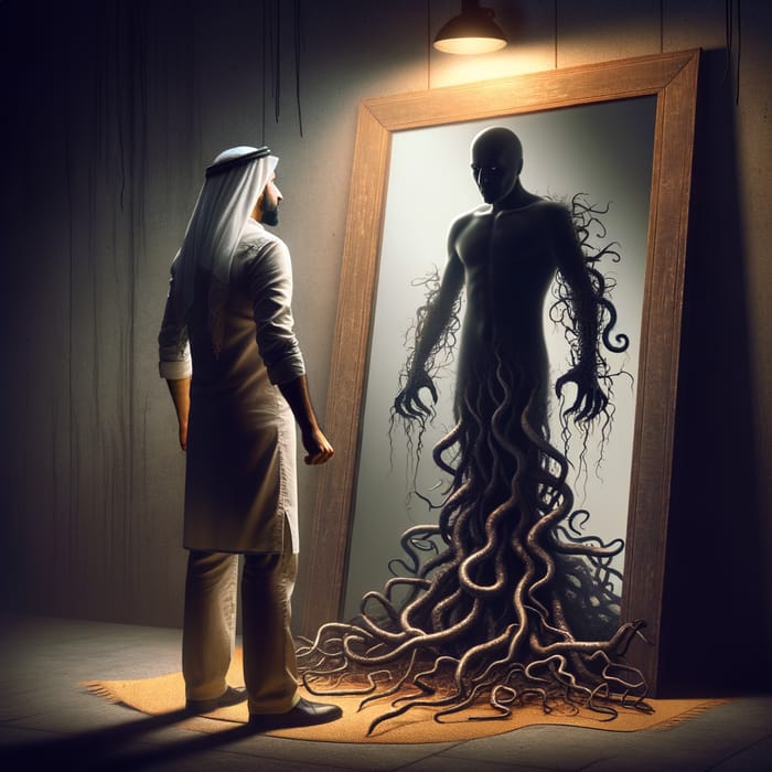 Evil Inside Me - Metaphorical Visual of Good vs Evil | Human Figure Reflection