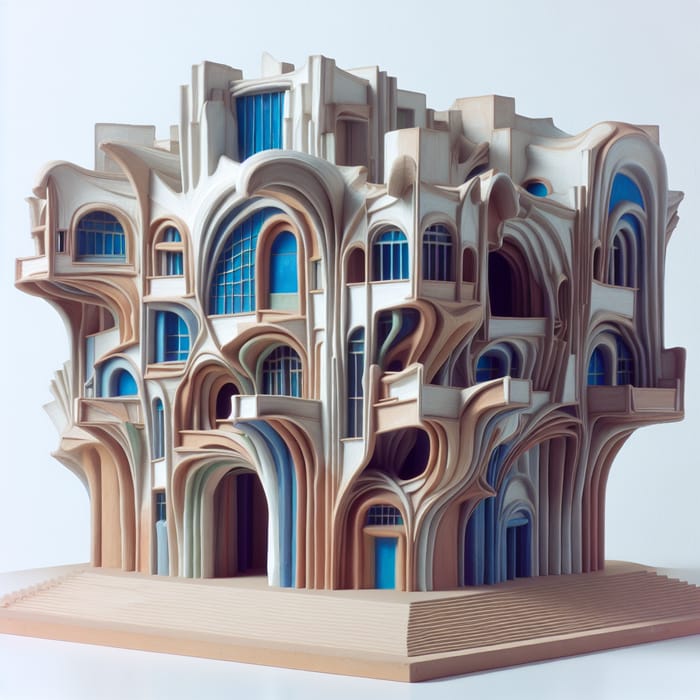 Surrealistic Architectural Model | Blue Green Brown Palette