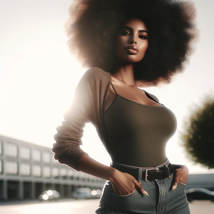 Empowering Black Afro Curvy Woman: Embracing Beauty & Diversity