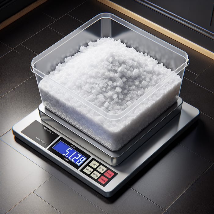 Realistic Scale with Transparent Container and White Crystals