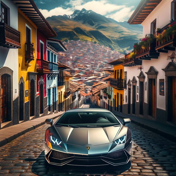 Lamborghini Sports Car, Iconic Raging Bull, Elegant Interior, AI Art  Generator